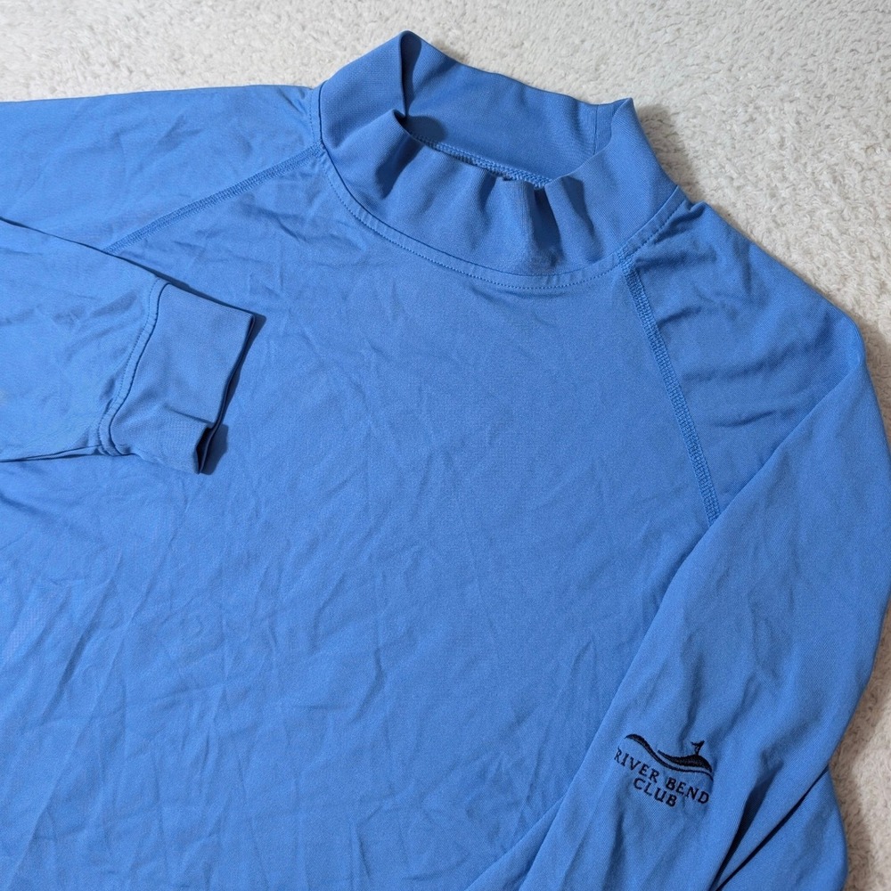 FootJoy Performance Mock‎ Neck L/S Shirt Mens XL Blue River Bend Club Stretch